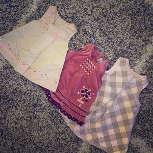 THREE newborn girl dresses